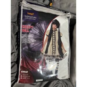 New Spirit Halloween Creepy Doll Costume Signature Girls Childrens Sz Small 4-6
